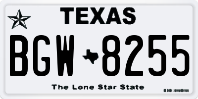 TX license plate BGW8255