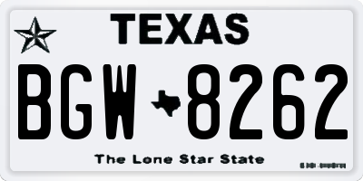 TX license plate BGW8262
