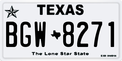 TX license plate BGW8271