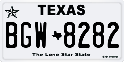 TX license plate BGW8282