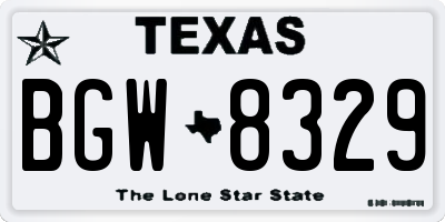 TX license plate BGW8329