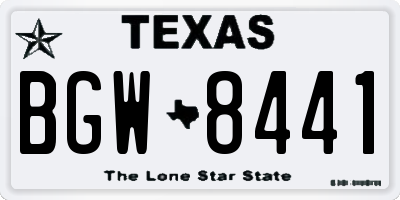 TX license plate BGW8441