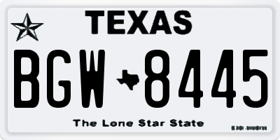 TX license plate BGW8445