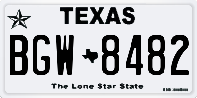 TX license plate BGW8482