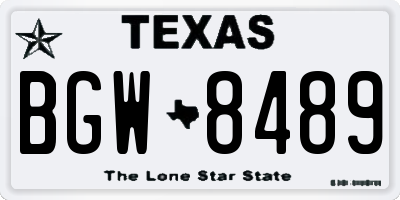 TX license plate BGW8489