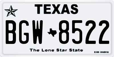 TX license plate BGW8522