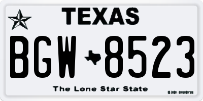 TX license plate BGW8523