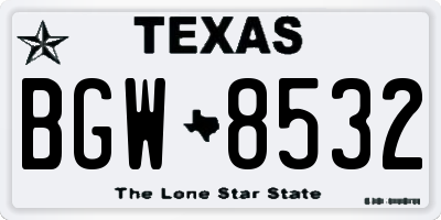 TX license plate BGW8532
