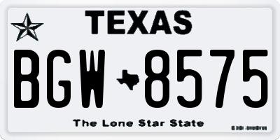 TX license plate BGW8575