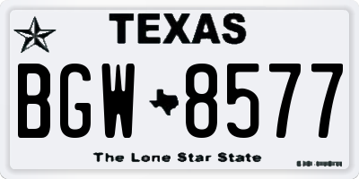 TX license plate BGW8577