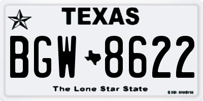 TX license plate BGW8622