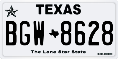 TX license plate BGW8628