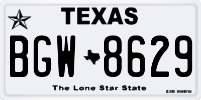 TX license plate BGW8629