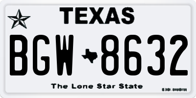 TX license plate BGW8632