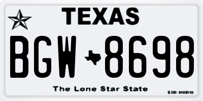 TX license plate BGW8698