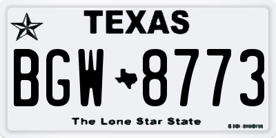 TX license plate BGW8773
