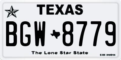 TX license plate BGW8779