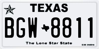 TX license plate BGW8811