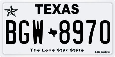 TX license plate BGW8970