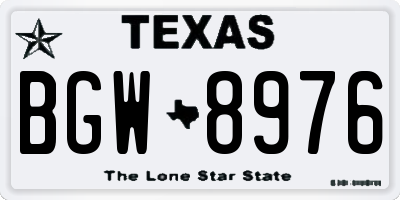 TX license plate BGW8976
