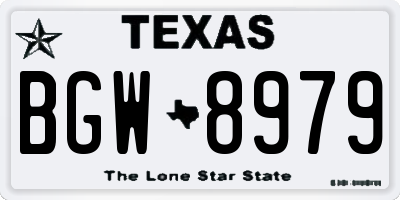 TX license plate BGW8979
