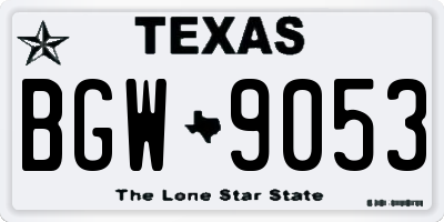 TX license plate BGW9053