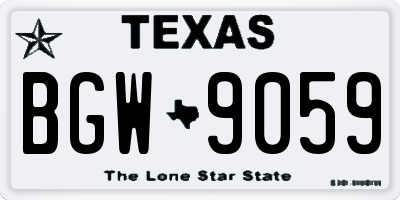 TX license plate BGW9059