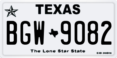 TX license plate BGW9082