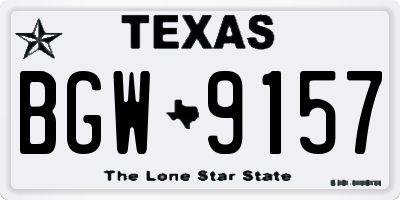 TX license plate BGW9157