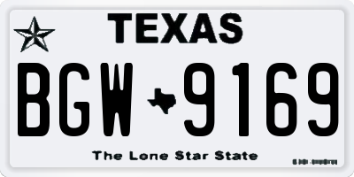 TX license plate BGW9169