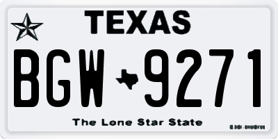 TX license plate BGW9271