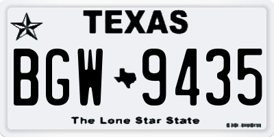TX license plate BGW9435