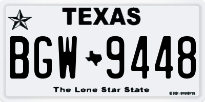 TX license plate BGW9448