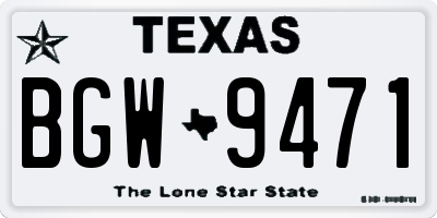 TX license plate BGW9471