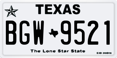 TX license plate BGW9521