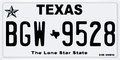 TX license plate BGW9528
