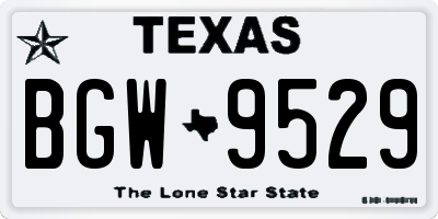 TX license plate BGW9529