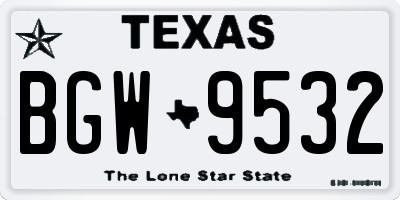 TX license plate BGW9532
