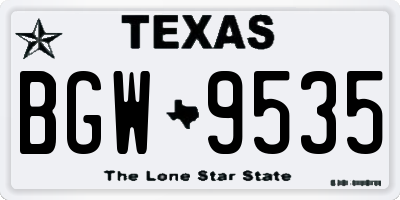 TX license plate BGW9535