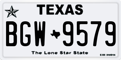 TX license plate BGW9579