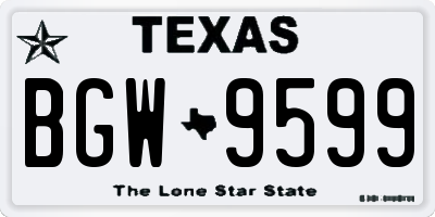 TX license plate BGW9599
