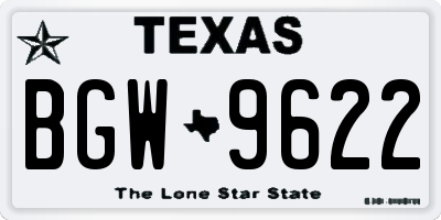 TX license plate BGW9622