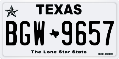 TX license plate BGW9657