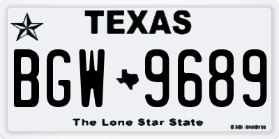 TX license plate BGW9689