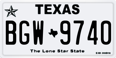 TX license plate BGW9740