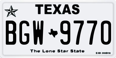 TX license plate BGW9770
