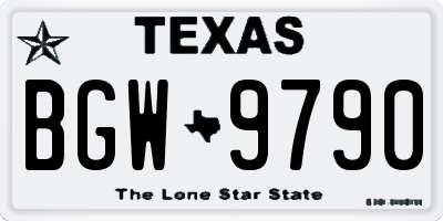 TX license plate BGW9790