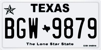 TX license plate BGW9879
