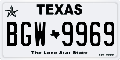 TX license plate BGW9969