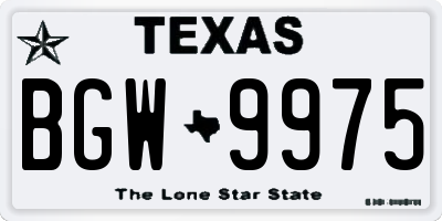 TX license plate BGW9975